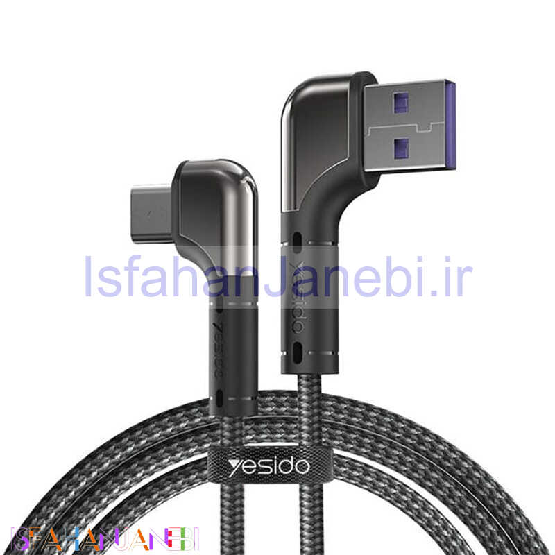 اصفهان جانبی-کابل تایپ سی فست شارژ Yesido CA81 2.4A 2m دو سر L