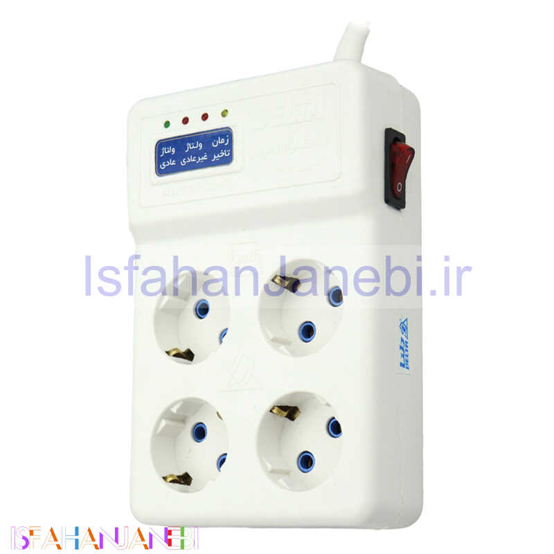 اصفهان جانبی-محافظ برق صوتی تصویری 4 خانه ارت دار دلتا با کابل 1٫8 متری Delta D102