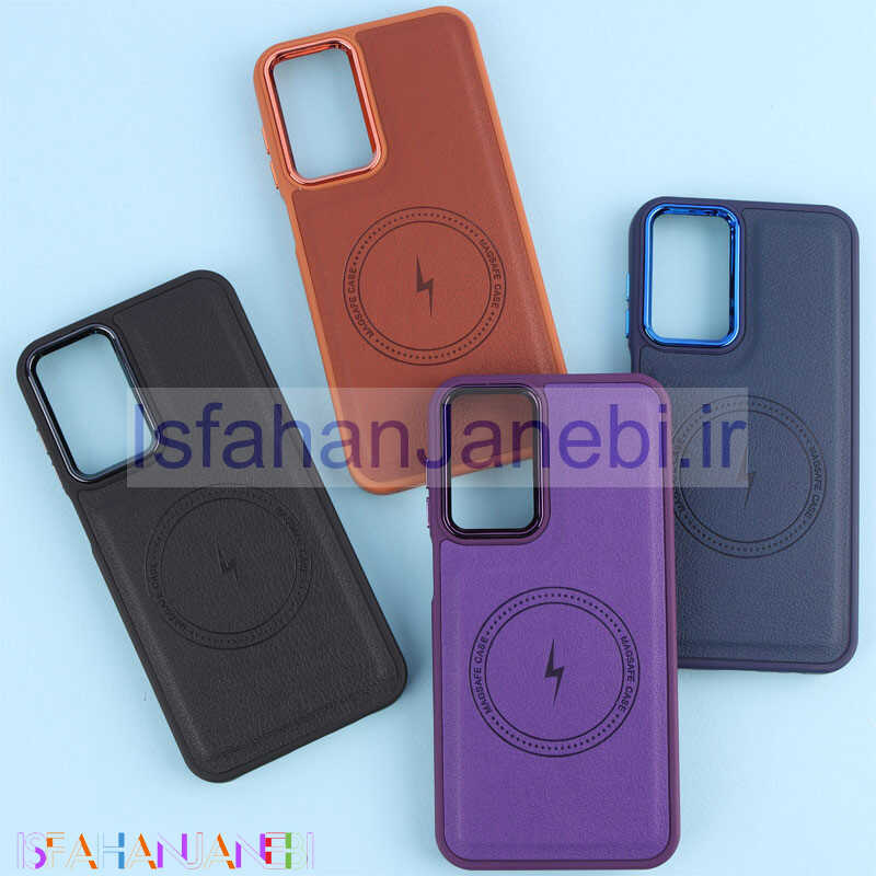 اصفهان جانبی-قاب چرمی مگ سیف سامسونگ Galaxy A15 متال ایرون