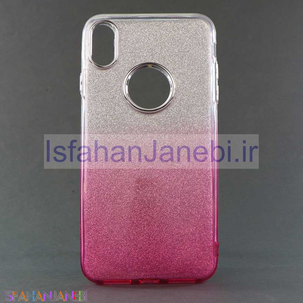 اصفهان جانبی-قاب اکلیلی دورنگ iPhone XS Max سفیدصورتی