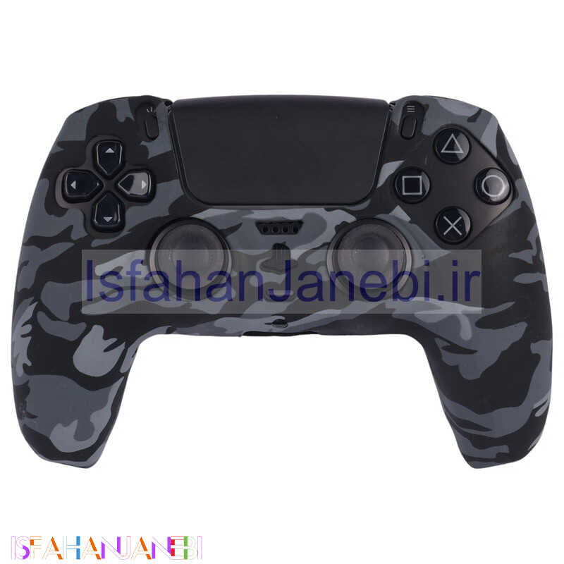 اصفهان جانبی-روکش دسته بازی PS5 طرح چریکی مشکی طوسی کد 4