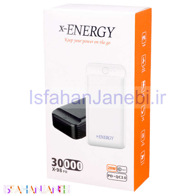 اصفهان جانبی-پاور بانک فست شارژ 30000 ایکس انرژی X-Energy X-99PD QC3 PD 20W