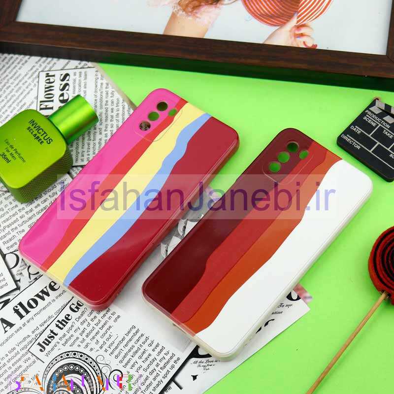 اصفهان جانبی-قاب سیلیکونی محافظ لنزدار طرح رنگین کمانی Xiaomi Poco M3