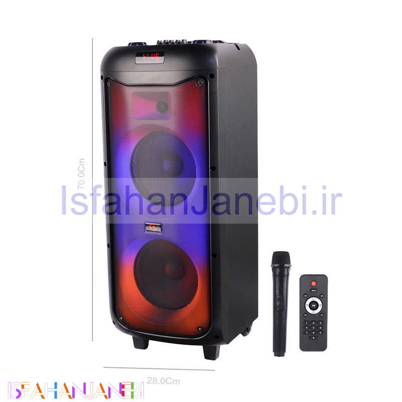 اصفهان جانبی-اسپیکر چمدانی بلوتوثی رم و فلش خور GY-5050 + میکروفون و ریموت کنترل