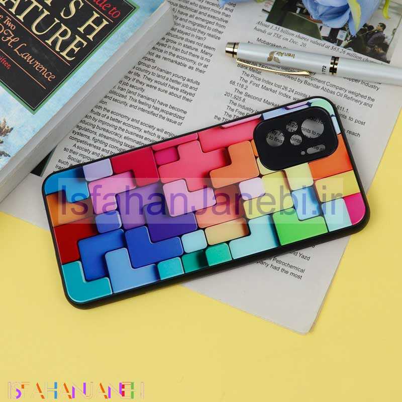 اصفهان جانبی-قاب محافظ لنزدار پشت گلسی آبرنگی شیائومی Redmi Note 10