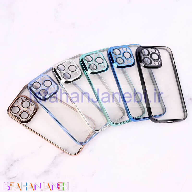 اصفهان جانبی-قاب شفاف ژله ای رنگی محافظ لنزدار iPhone 14 Pro