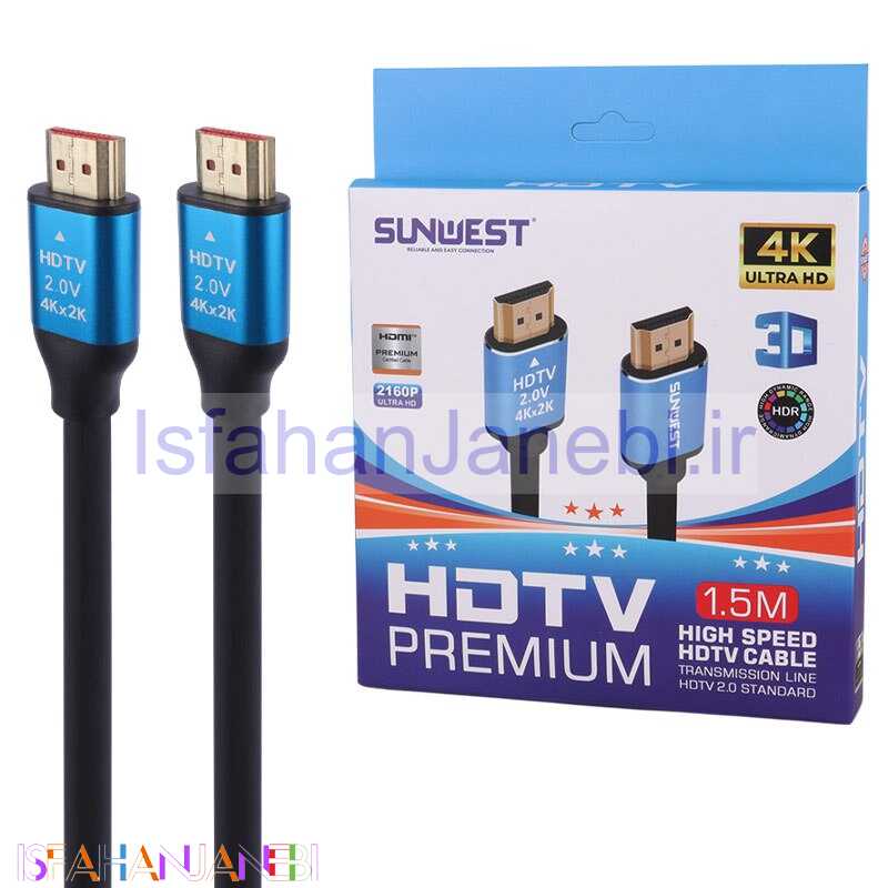 اصفهان جانبی-کابل HDMI 4K سان وست Sunwest طول 1.5 متر