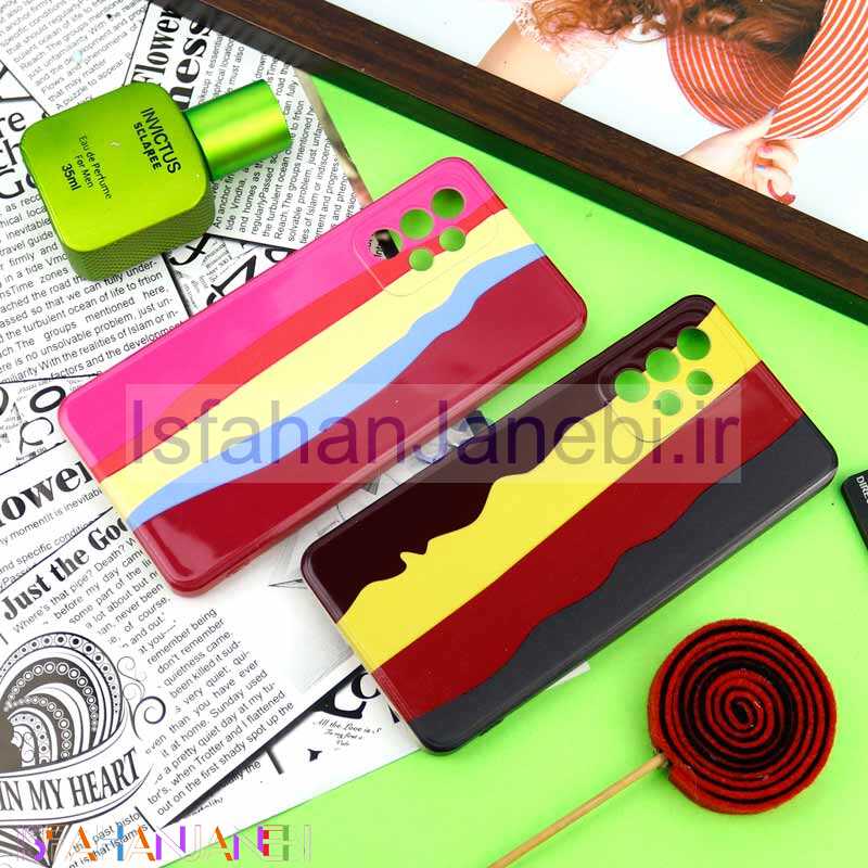 اصفهان جانبی-قاب سیلیکونی محافظ لنزدار طرح رنگین کمانی Samsung Galaxy A52 / A52s