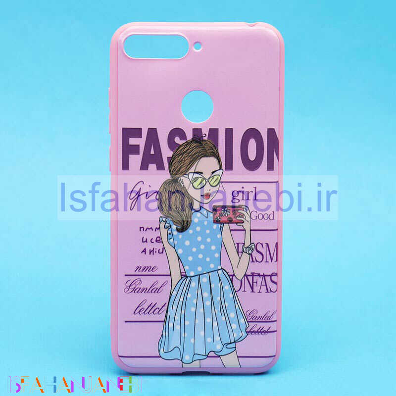 اصفهان جانبی-قاب فانتزی برجسته صورتی طرح دختر هواوی Y6 Prime 2018