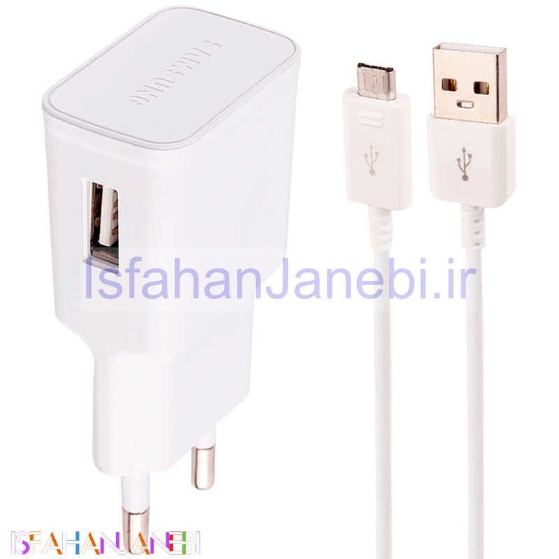اصفهان جانبی-شارژر دیواری فست شارژ Samsung S10+ EP-TA200 2A QC3.0 PD + کابل میکرو یو اس بی