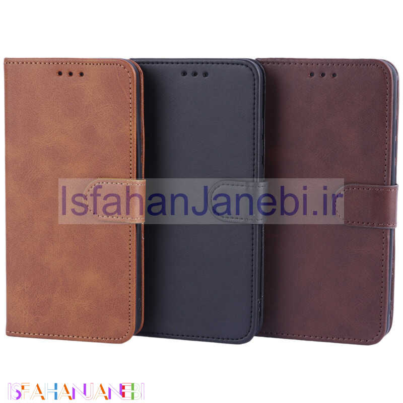 اصفهان جانبی-کیف چرمی مگنتی محافظ لنزدار Xiaomi Redmi A1 Plus