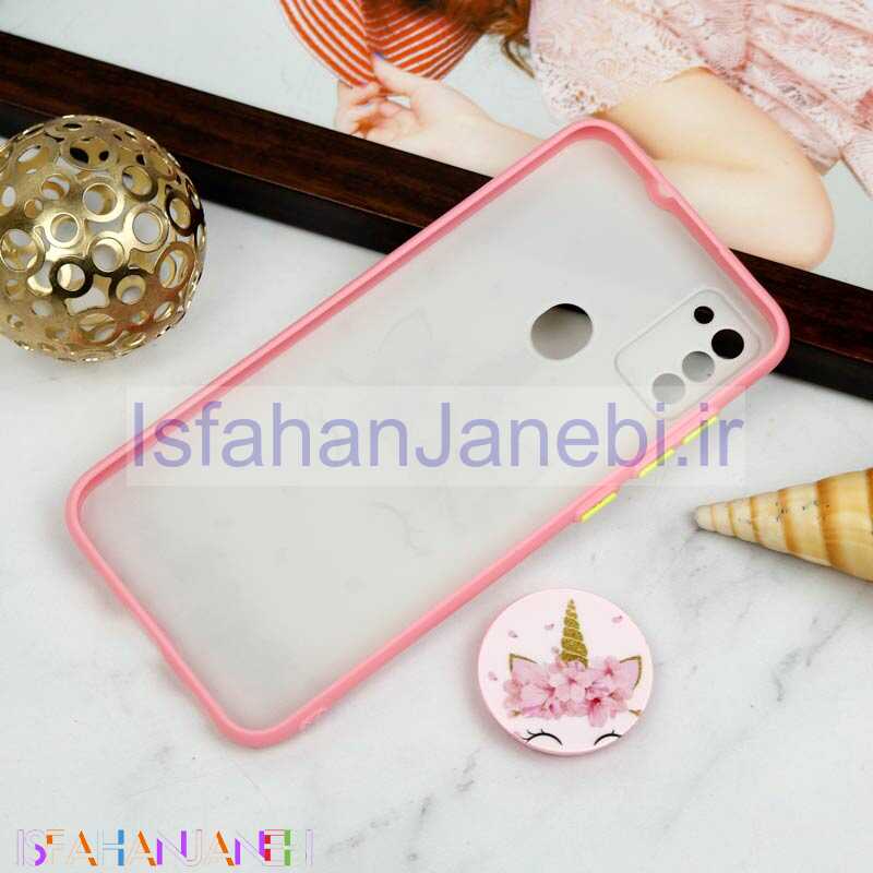 اصفهان جانبی-قاب PC محافظ لنز دار طرح یونیکورن + پاپ سوکت Samsung Galaxy A11
