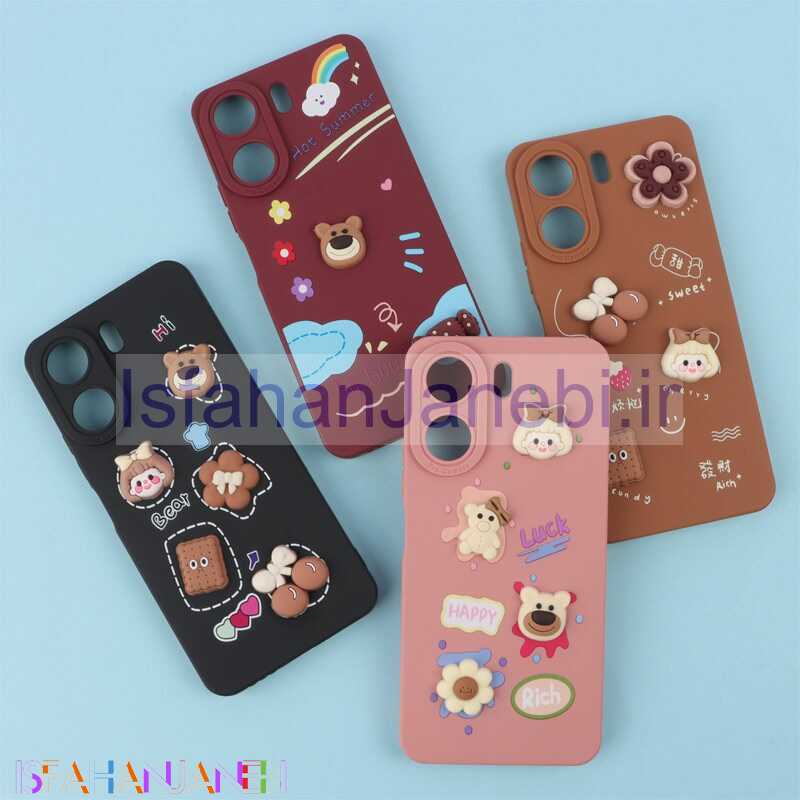 اصفهان جانبی-قاب فانتزی عروسکی Pro Camera محافظ لنزدار Xiaomi Redmi 13C / Poco C65