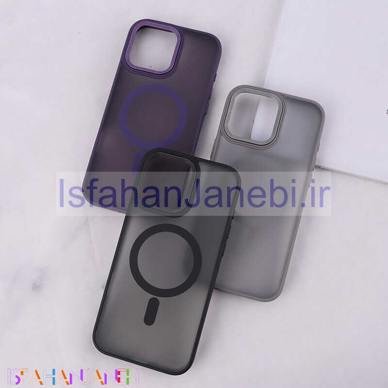 اصفهان جانبی-قاب PC مگ سیف آیفون iPhone 16 Pro Max پشت مات محافظ لنز متال