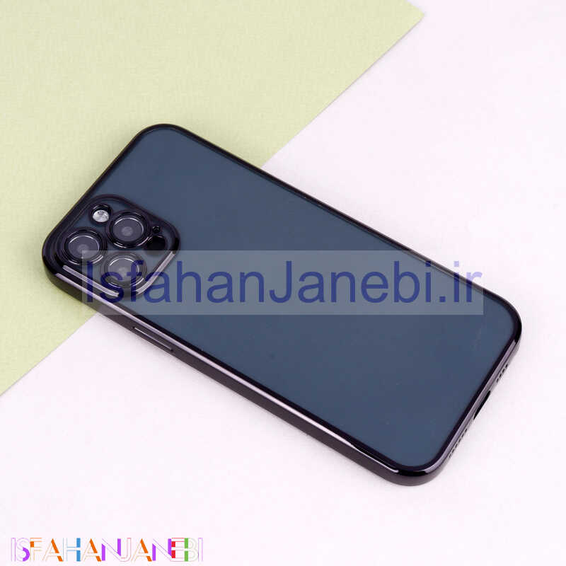 اصفهان جانبی-قاب ساده شفاف دور رنگی محافظ لنزدار iPhone 12 Pro Max