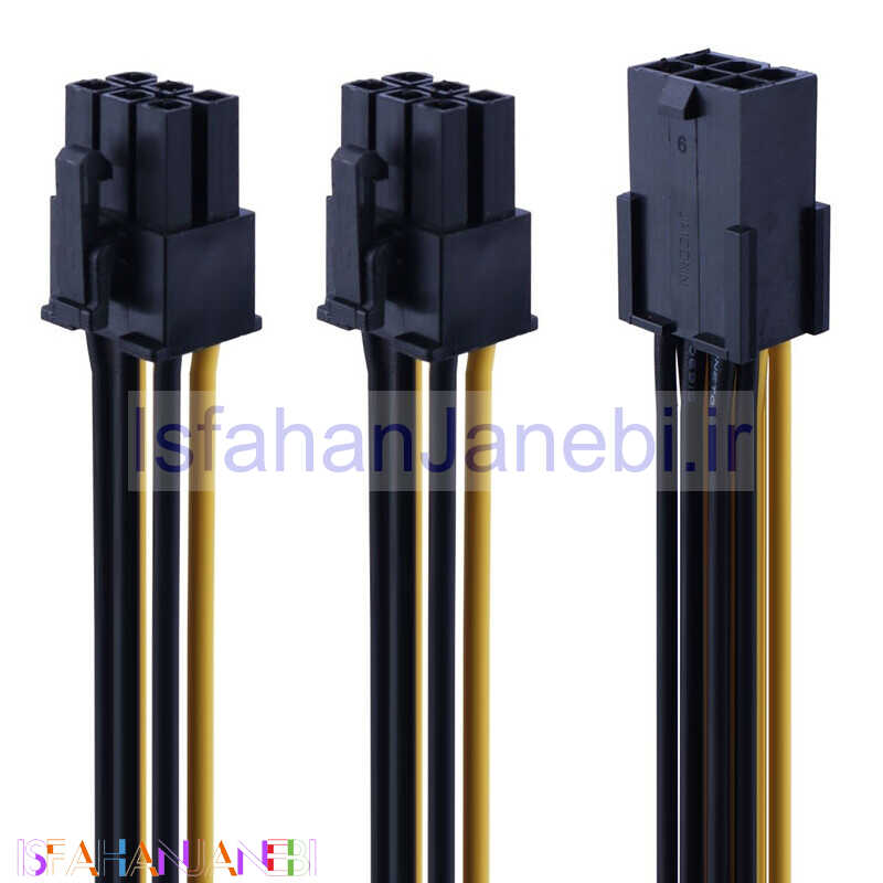 اصفهان جانبی-کابل تبدیل 1 به 2 6Pin طول 20 سانتی متر