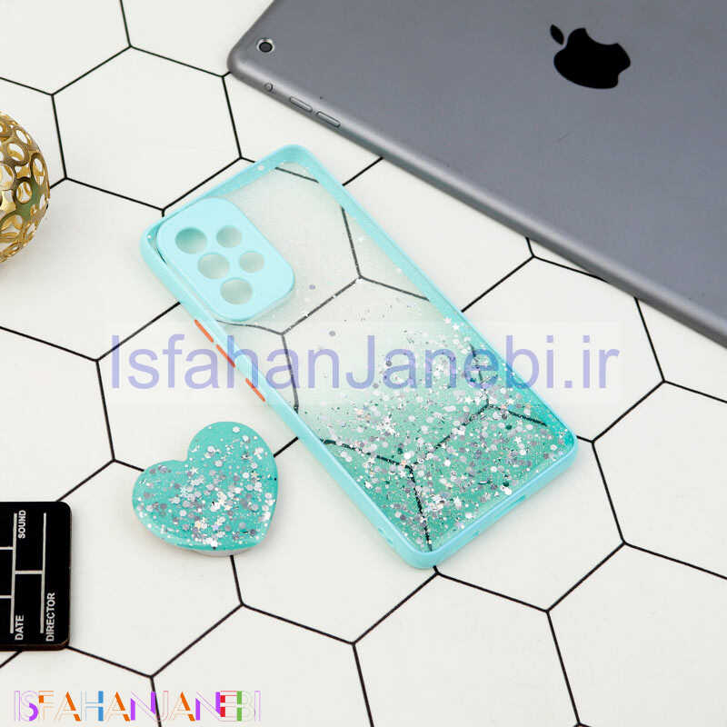 اصفهان جانبی-قاب متال کیس محافظ لنزدار اکلیلی + پاپ سوکت قلبی Samsung Galaxy A53 5G