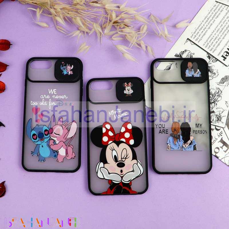 اصفهان جانبی-قاب محافظ لنز دار کشویی طرحدار دخترانه iPhone 7 Plus / iPhone 8 Plus سری B