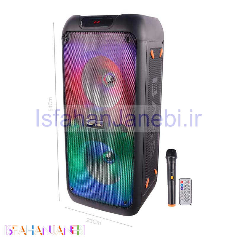 اصفهان جانبی-اسپیکر چمدانی بلوتوثی رم و فلش خور RS-D32 + میکروفون و ریموت کنترل