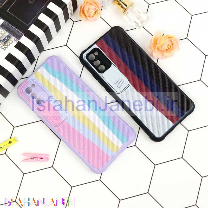 اصفهان جانبی-قاب سیلیکونی رنگین کمانی محافظ لنزدار کشویی Samsung A02s