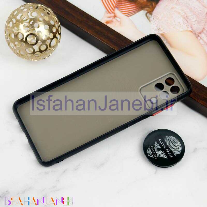 اصفهان جانبی-قاب PC محافظ لنز دار طرح Blvck + پاپ سوکت Samsung Galaxy A12