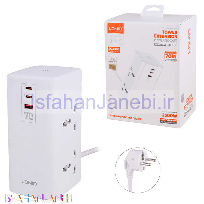 اصفهان جانبی-شارژر رومیزی فست شارژ 5 پورت Ldnio SC4383