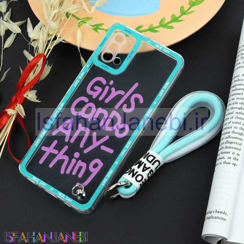 اصفهان جانبی-قاب طرحدار Girls Can Do محافظ لنزدار + بند آویز لنیارد Samsung Galaxy A31