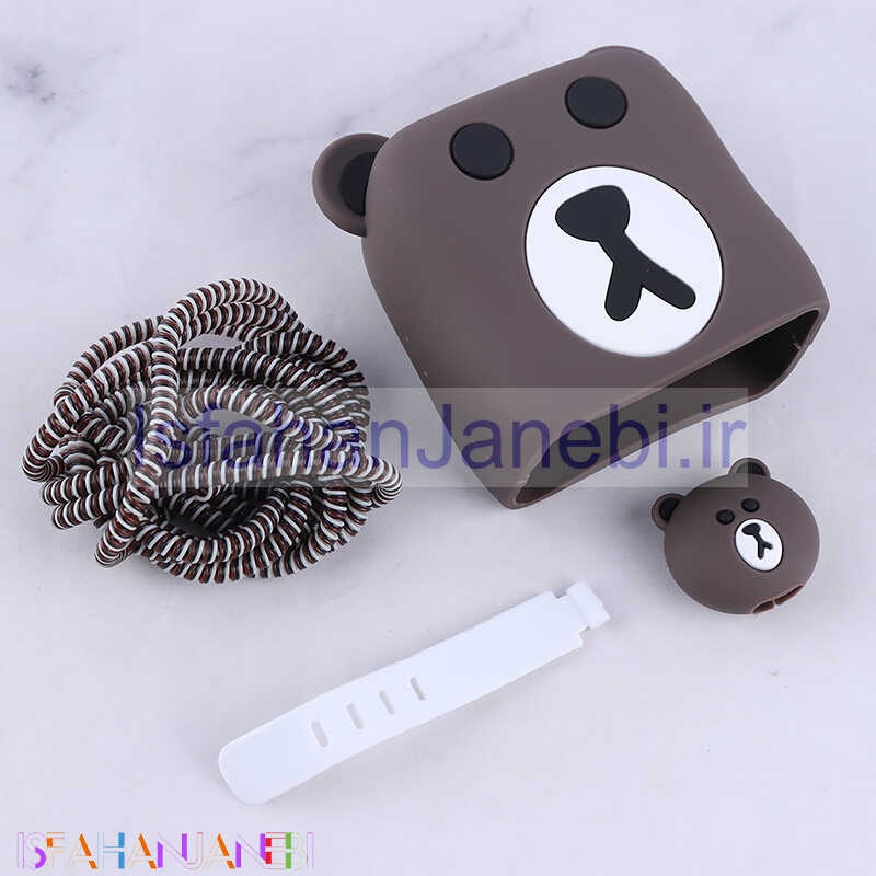 اصفهان جانبی-ست محافظ کابل و کلگی شارژر شیائومی طرح خرس قهوه ای