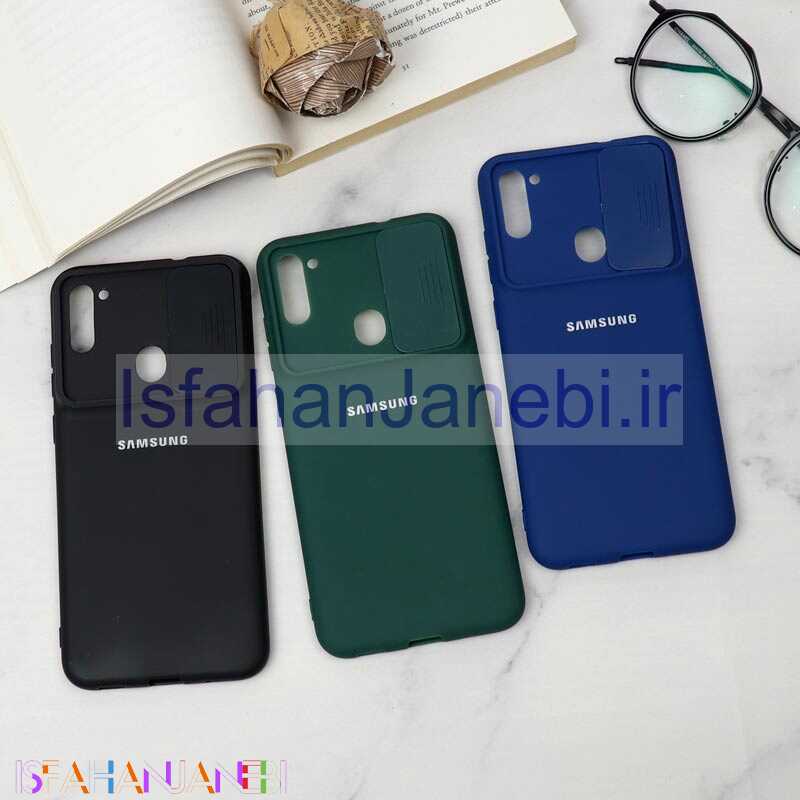 اصفهان جانبی-قاب سیلیکونی TPU محافظ لنزدار کشویی Samsung A11 دارک