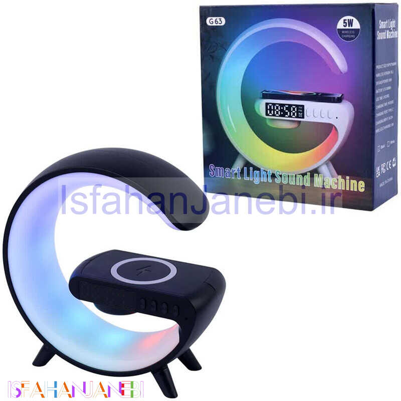 اصفهان جانبی-شارژر بی سیم و چراغ رومیزی اسپیکر دار G63 15W