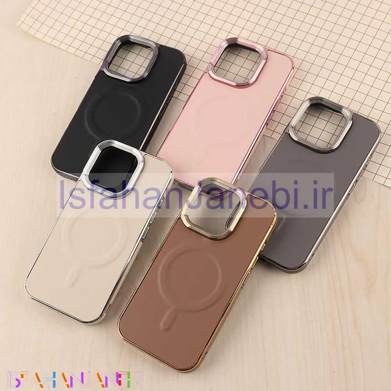 اصفهان جانبی-قاب چرمی مگ سیف آیفون iPhone 16 Pro دور لنز براق