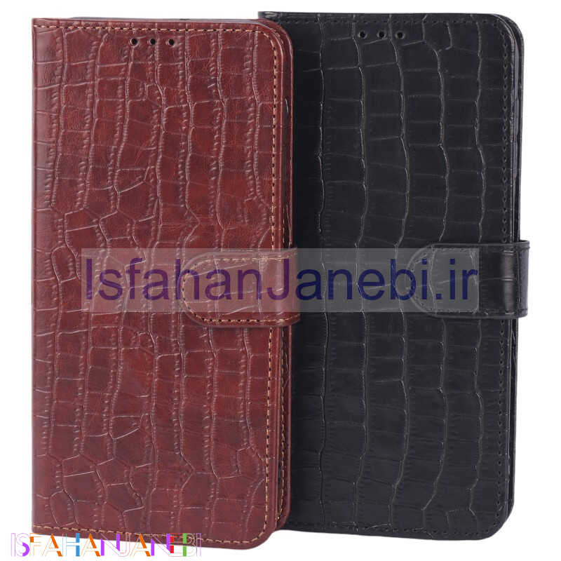 اصفهان جانبی-کیف چرمی مگنتی پوست ماری محافظ لنزدار سامسونگ Galaxy A24 4G