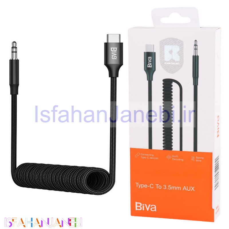 اصفهان جانبی-کابل تبدیل Type-C به AUX بیوا AUX-09T طول 1 متر