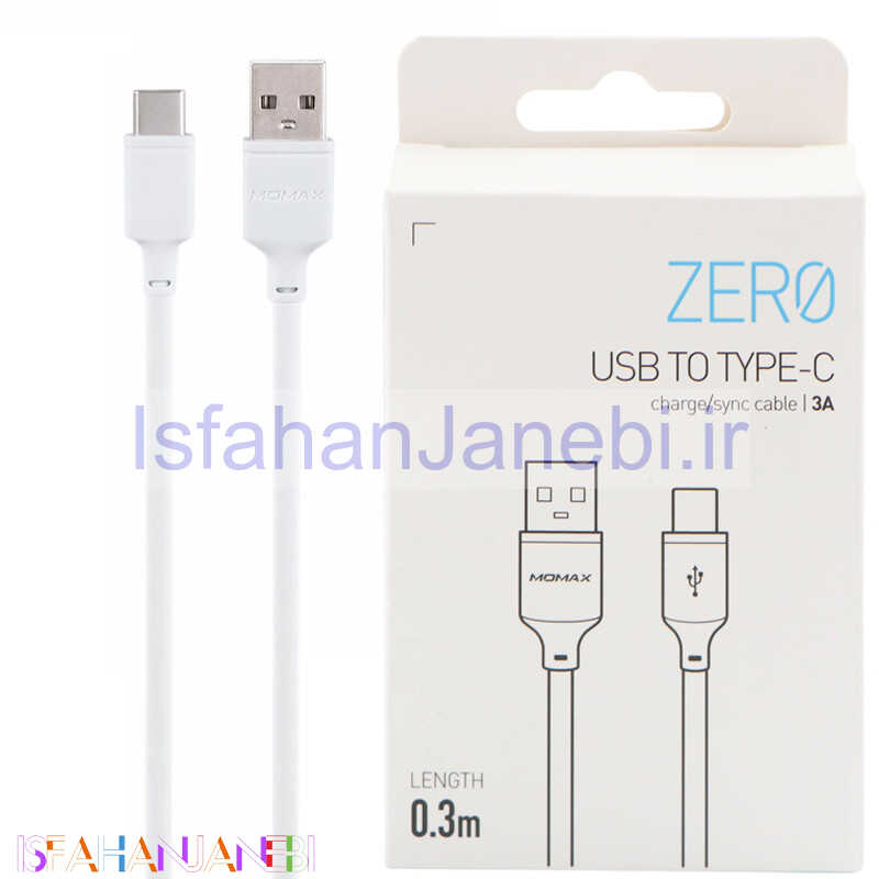 اصفهان جانبی-کابل فست شارژ Momax Zero DA17 Type-C 30cm