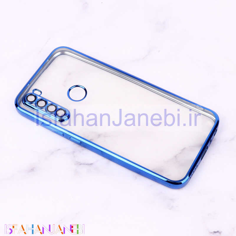 اصفهان جانبی-قاب ساده شفاف دور رنگی محافظ لنزدار Xiaomi Redmi Note 8 سرمه ای