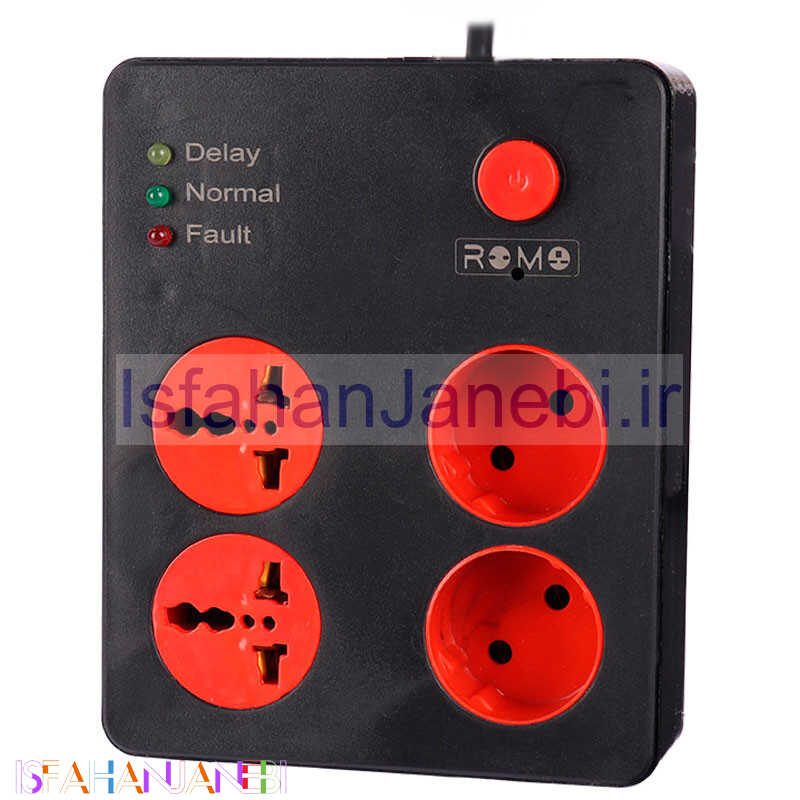 اصفهان جانبی-محافظ برق یخچال و فریزر 4 خانه رومو با کابل 2.5 متری