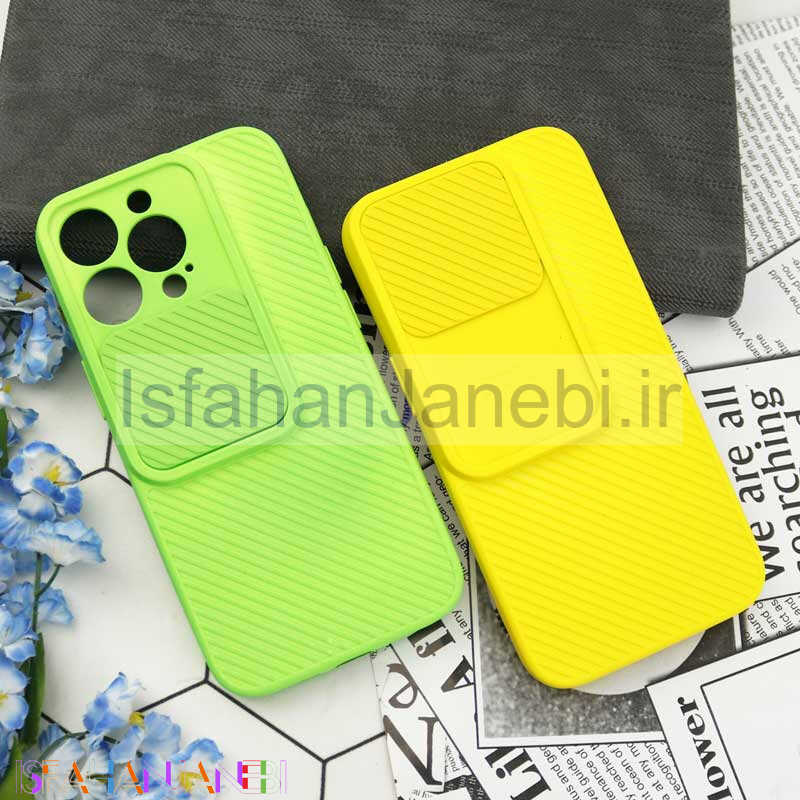 اصفهان جانبی-قاب سیلیکونی کبریتی محافظ لنزدار کشویی iPhone 13 Pro