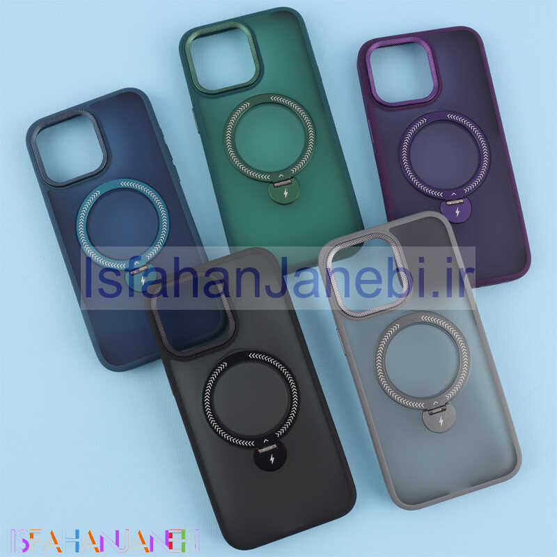 اصفهان جانبی-قاب PC مات مگ سیف استندشو آیفون iPhone 15 Pro Max