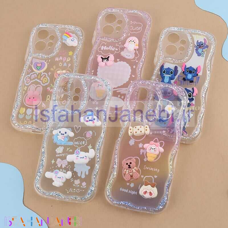 اصفهان جانبی-قاب شاینی شیائومی Redmi Note 12 4G عروسکی محافظ لنزدار