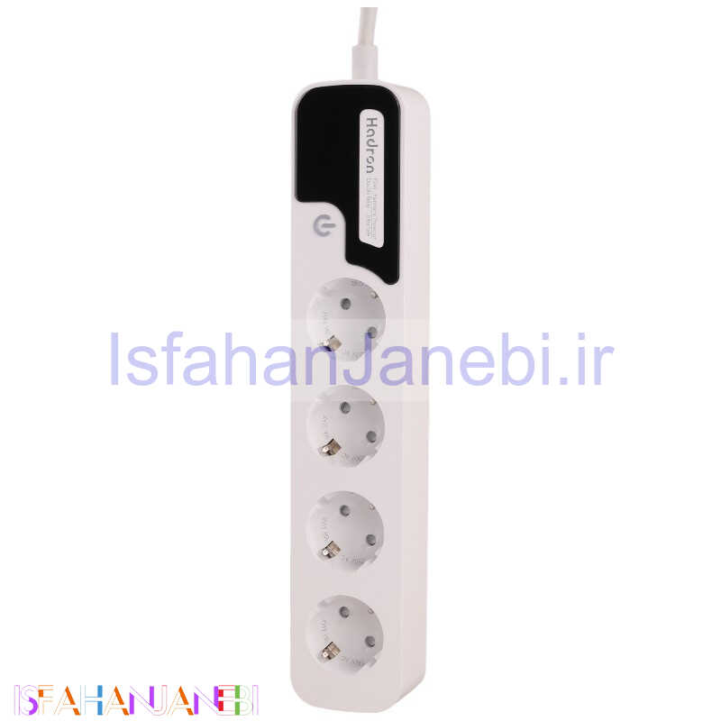 اصفهان جانبی-محافظ برق تلویزیون و یخچال فریزر 4 خانه ارت دار هادرون P244 با کابل 1.8 متری