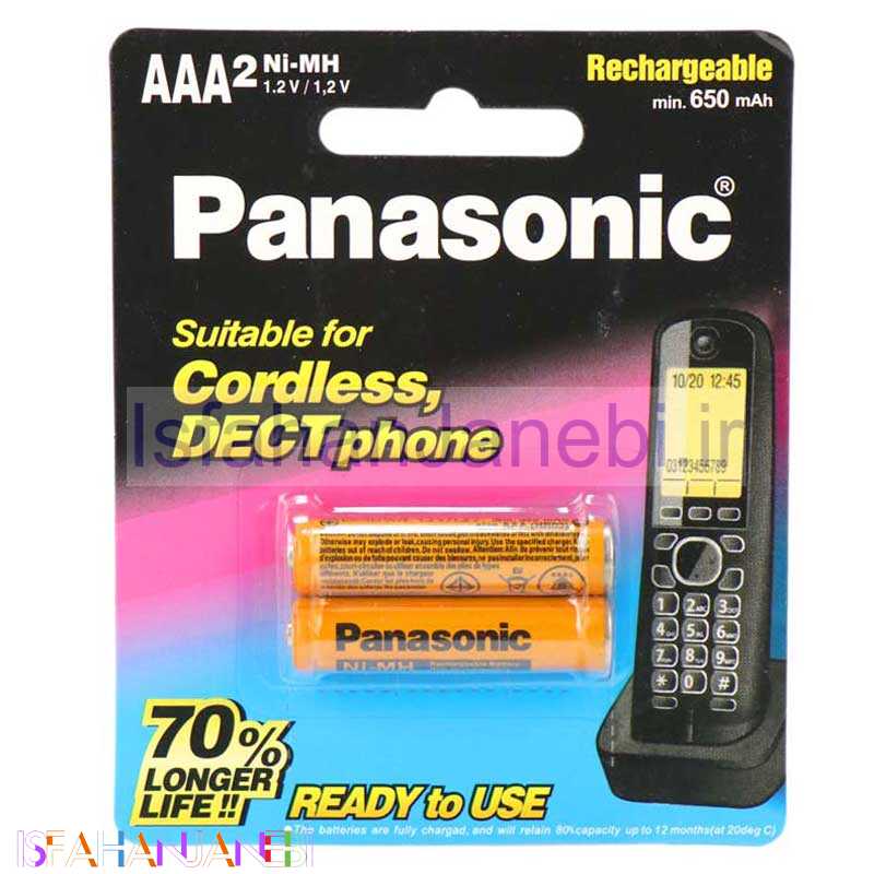 اصفهان جانبی-باتری نیم قلمی شارژی Panasonic HHR-4MRT/2BM High Copy