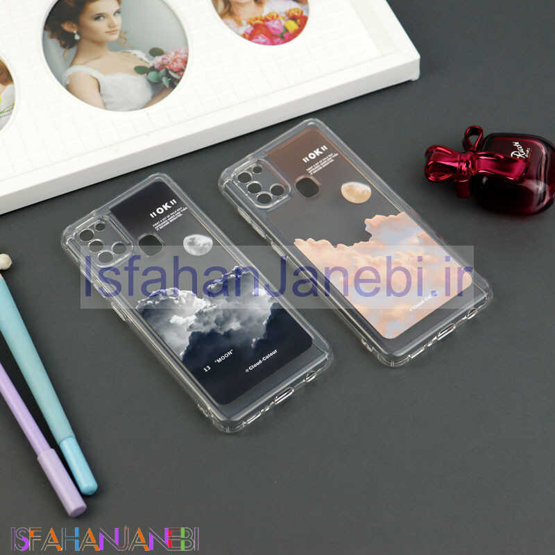 اصفهان جانبی-قاب ژله ای شفاف طرحدار محافظ لنزدار Samsung Galaxy A21s