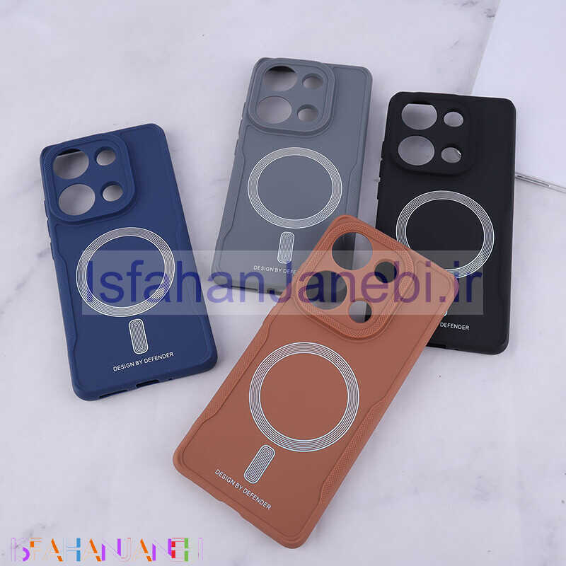 اصفهان جانبی-قاب ژله ای Design By Defender شیائومی Redmi Note 13 Pro 4G طرح مگ سیف محافظ لنزدار