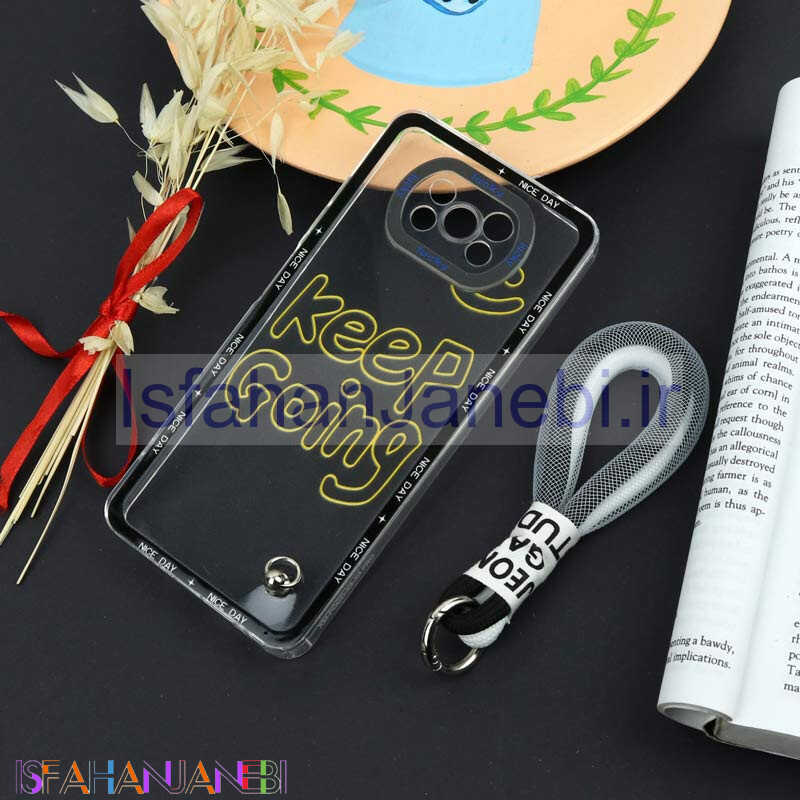 اصفهان جانبی-قاب طرحدار Keep Going محافظ لنزدار + بند آویز لنیارد Xiaomi Poco X3