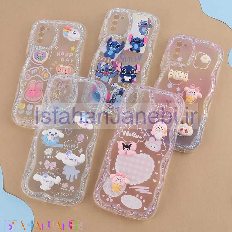 اصفهان جانبی-قاب شاینی سامسونگ Galaxy A02s / M02s / A03s عروسکی محافظ لنزدار