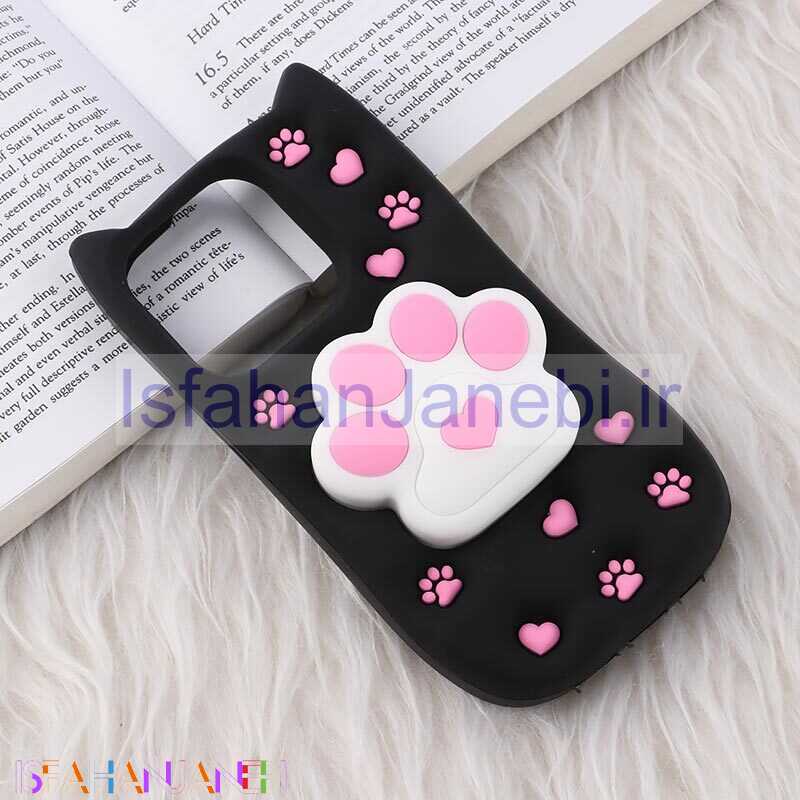 اصفهان جانبی-قاب سیلیکونی آیفون iPhone 15 Pro پاپ سوکت دار گوش دار طرح پنجه