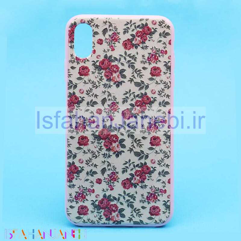 اصفهان جانبی-قاب فانتزی برجسته صورتی طرح گل آیفون iPhone XS Max