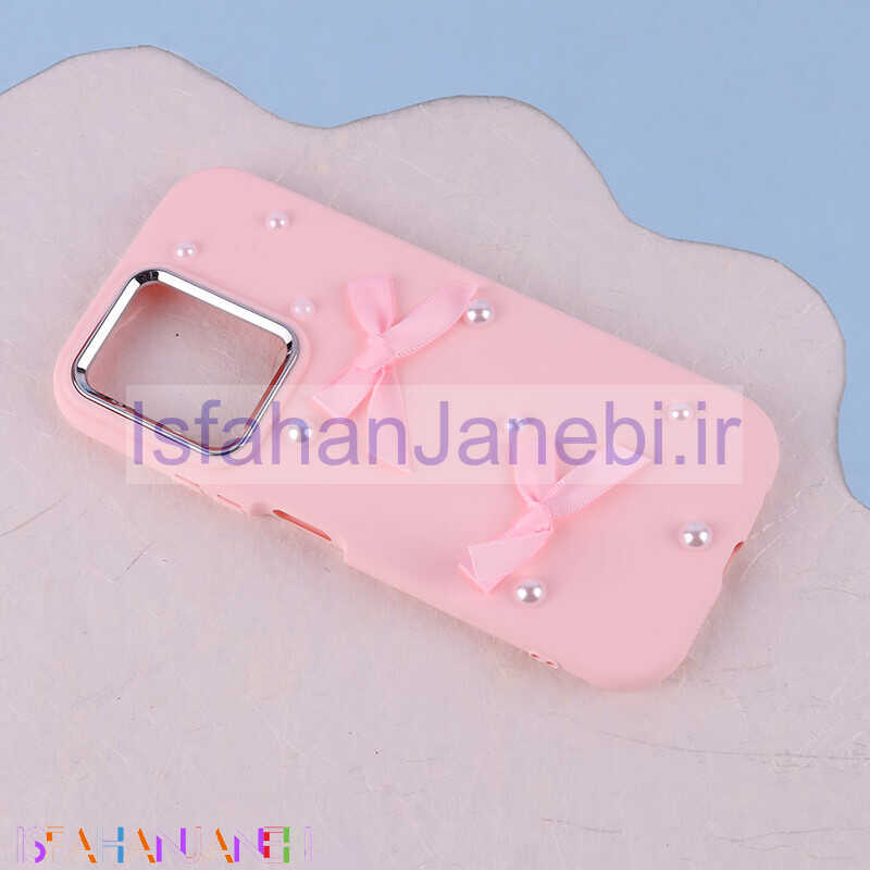 اصفهان جانبی-قاب سیلیکونی شیائومی Redmi Note 12 4G پاپیونی مرواریدی دور محافظ متال