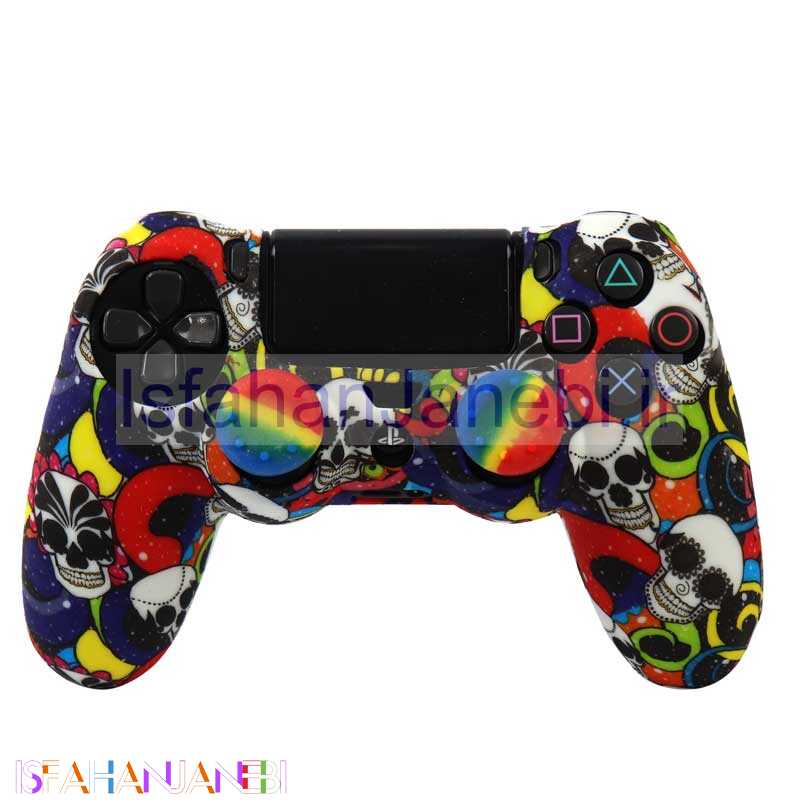 اصفهان جانبی-روکش دسته بازی PS4 طرح کله اسکلت رنگی + روکش آنالوگ هدیه