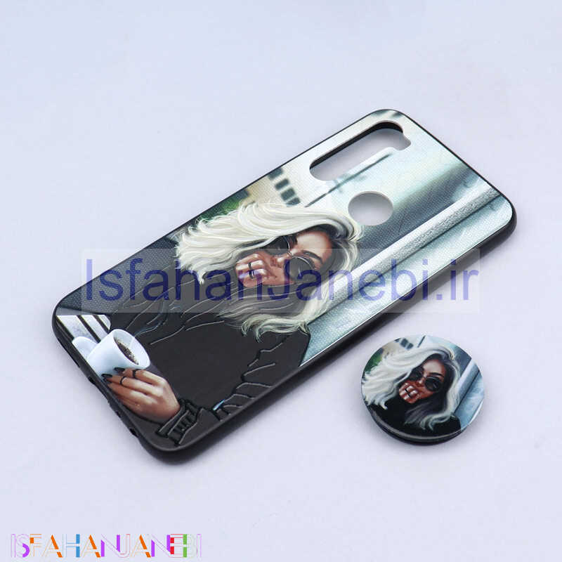 اصفهان جانبی-قاب طرحدار + پاپ سوکت Xiaomi Redmi Note 8 کد3 سری B